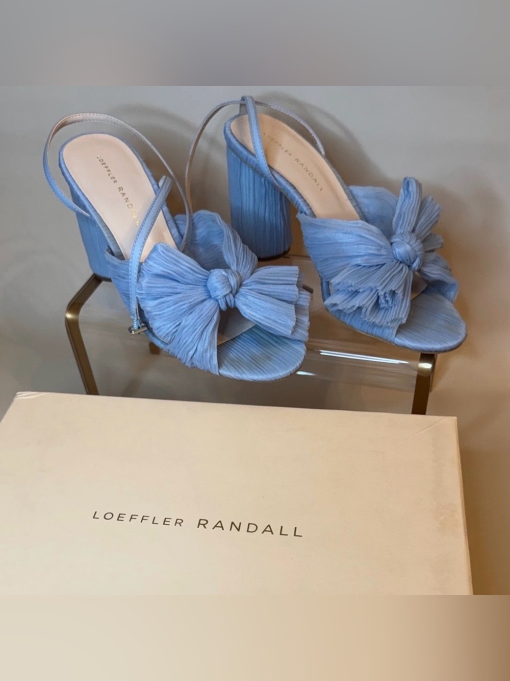 Loeffler Randall Camellia Blue bow Block Heel